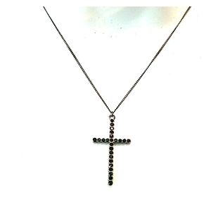 NWOT Guess Blk. Cross Necklace
